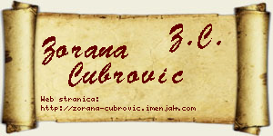 Zorana Čubrović vizit kartica